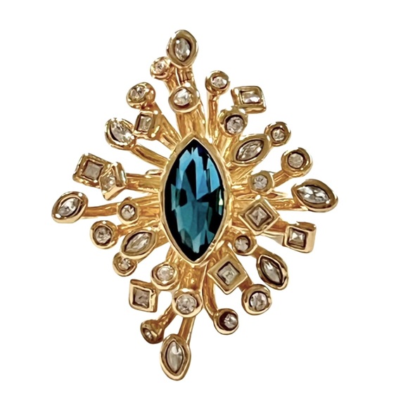 ALEXIS BITTAR • Navette Crystal Burst Cocktail Ring - Picture 1 of 5
